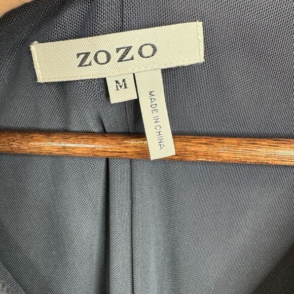 ZOZO Women Tie Front Wrap Midi Dress Long Sleeve Blue Medium Romantic Classy - Picture 7 of 11